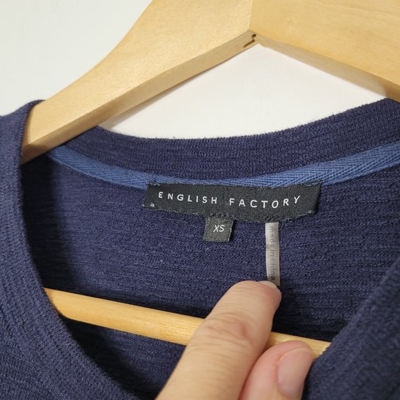 English Factory Womens Blue & White Striped Short Sleeve Crew Neck Mini Dress XS - Picture 5 of 9